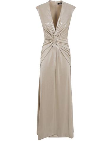 [해외직구] 26FW 랄프 로렌 롱 원피스 253P13998 001 BIRCH TAN GOLD FOIL