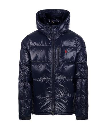 [해외직구] 26FW 랄프 로렌 포니 로고 후디드 패딩 710968281002 COLLECTION NAVY GLOSSY