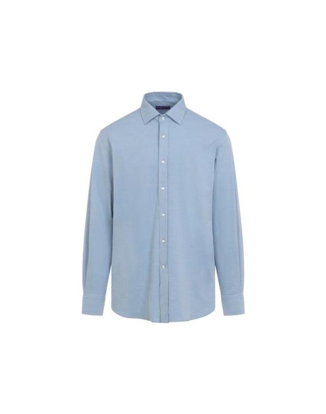 폴로 [해외직구] 26FW 랄프로렌 퍼플라벨 긴팔 셔츠 791P17471002 WINWARD BLUE 착용컷