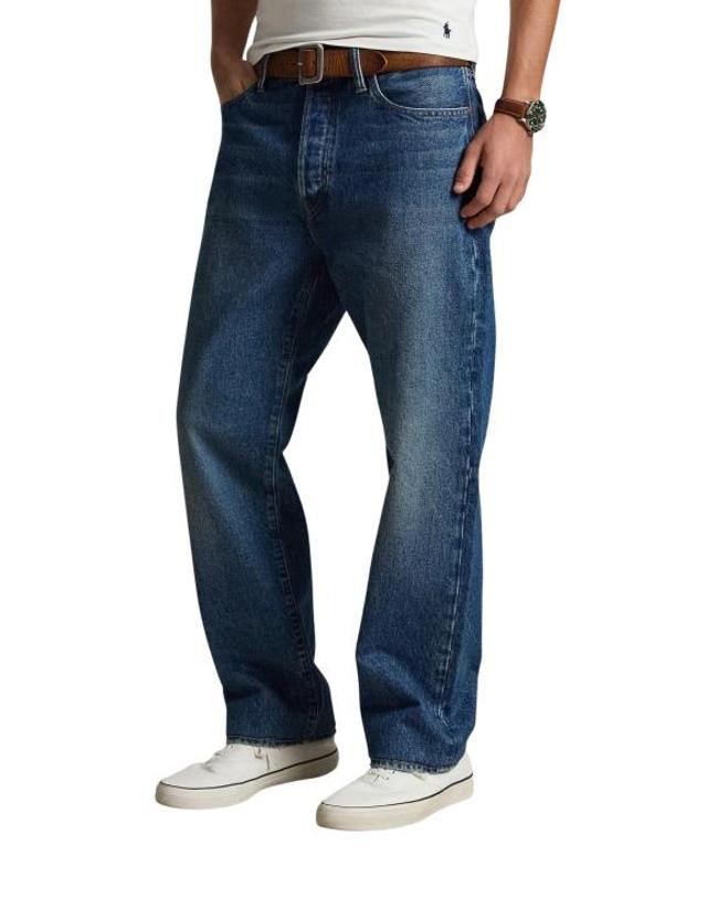 폴로 [해외직구] 26FW 랄프 로렌 스트레이트 팬츠 710B19633 001 DENIM BLUE 착용컷