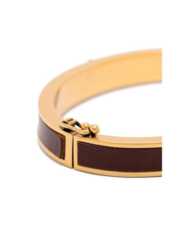생로랑 [해외직구] 24FW 생로랑 팔찌 711615 AAD6I 2944 GOLD BROWN 착용컷