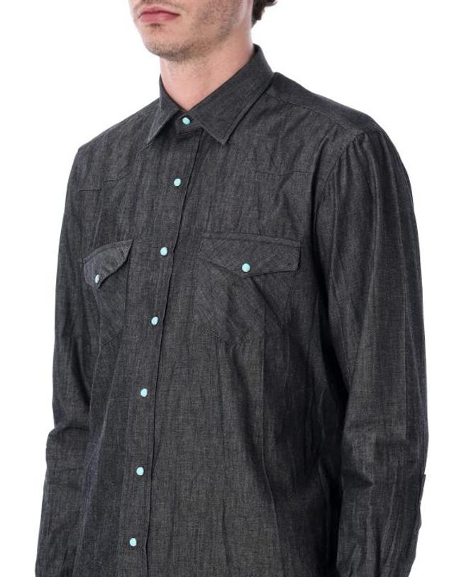 살바토레 피콜로 [해외직구] 26SS 살바토레피콜로 긴팔 셔츠 TEXANAOR193 0 BLACK WASH 착용컷
