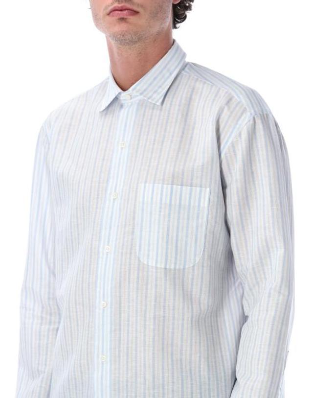 살바토레 피콜로 [해외직구] 26SS 살바토레피콜로 긴팔 셔츠 ALBERTOLS628 0 WHITE BLUE STRIPES 착용컷
