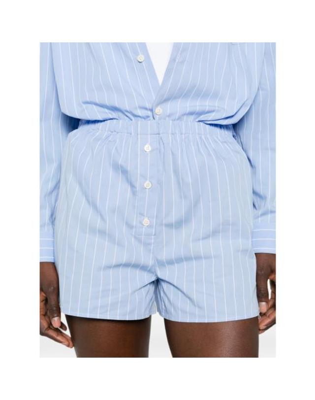 스포티앤리치 [해외직구] 26FW 스포티앤리치 숏팬츠 SH03575302ST CIEL BLUE WHITE 착용컷