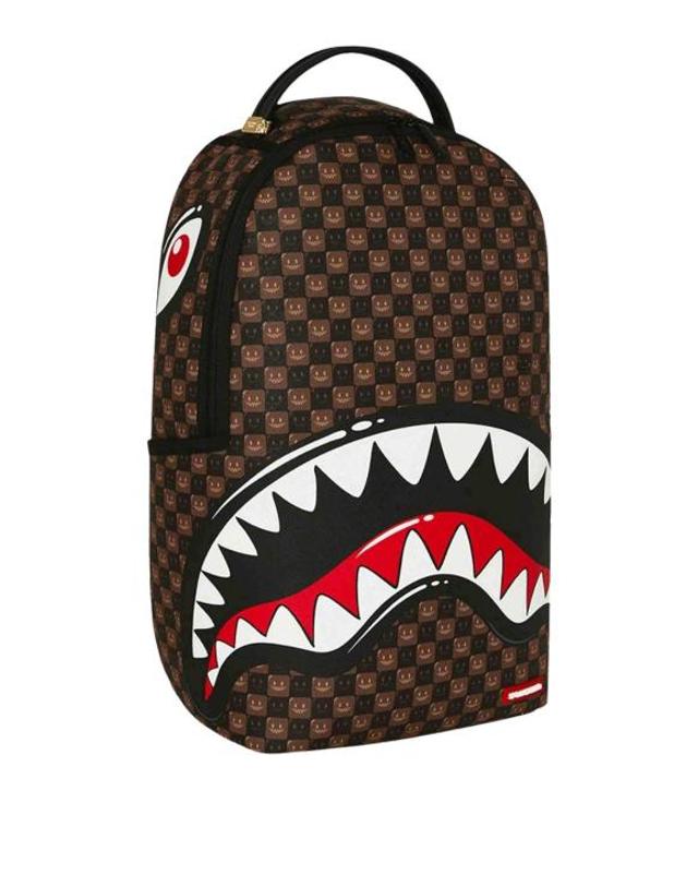스프레이그라운드 [해외직구] 26FW 스프레이그라운드 백팩 B8634SHARKSINPARISWTFBUBBLE BROWN 착용컷