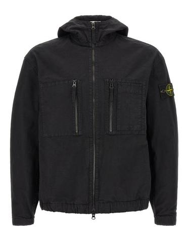 [해외직구] 26FW 스톤 아일랜드 오가닉 코튼 립스톱 후드 오버셔츠 L2S151200011S0211V0029 Black