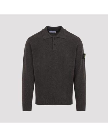 [해외직구] 26FW 스톤 아일랜드 라이트 RWS 질롱 울 버튼 플래킷 루즈 핏 폴로 칼라 스웨터 L2S155100018 S00B4 V0M62 LEAD GREY
