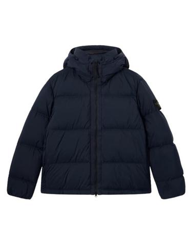 [해외직구] 26FW 스톤 아일랜드 매트 립스탑 코듀라 어드밴스드 패브릭스 디테처블 후드 티어 레지스턴트 다운 숏패딩 L2S154100013S0483 V0020 NAVY