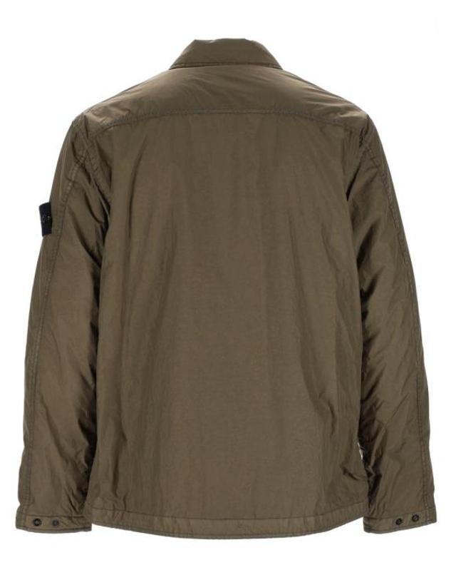 스톤아일랜드 [해외직구] 26FW 스톤 아일랜드 크링클 랩스 NY 레귤러핏 포켓 패딩 오버셔츠 1200002 S0A23V005G MILITARY GREEN 착용컷