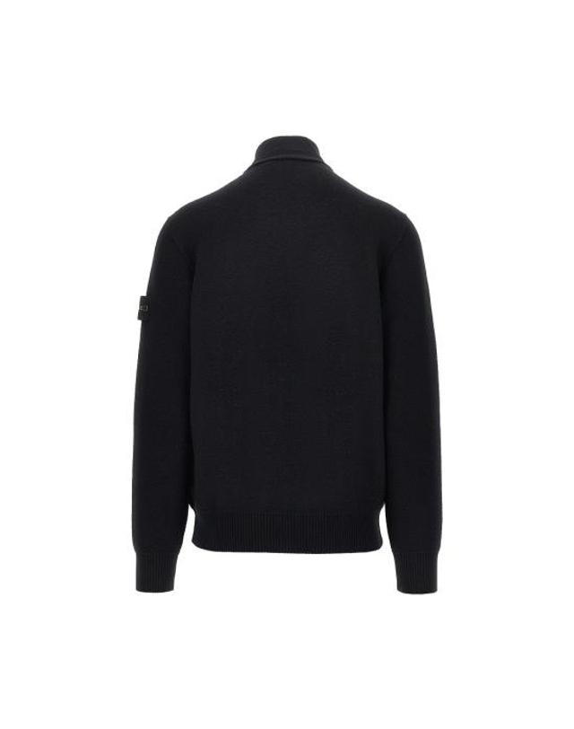 스톤아일랜드 [해외직구] 26FW 스톤 아일랜드 집업 니트 L2S155100012S01C4 Black 착용컷