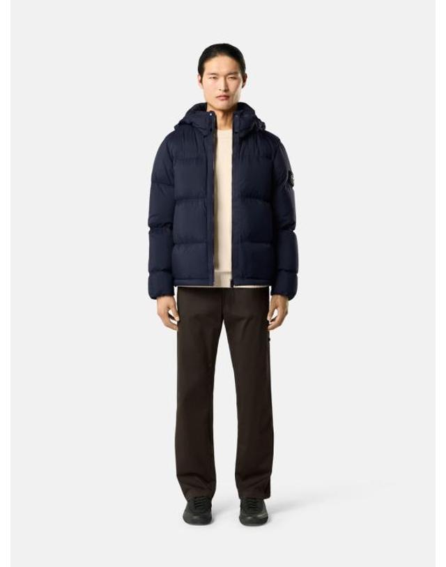 스톤아일랜드 [해외직구] 26FW 스톤 아일랜드 매트 립스탑 코듀라 어드밴스드 패브릭스 디테처블 후드 티어 레지스턴트 다운 숏패딩 L2S154100013S0483 V0020 NAVY 착용컷