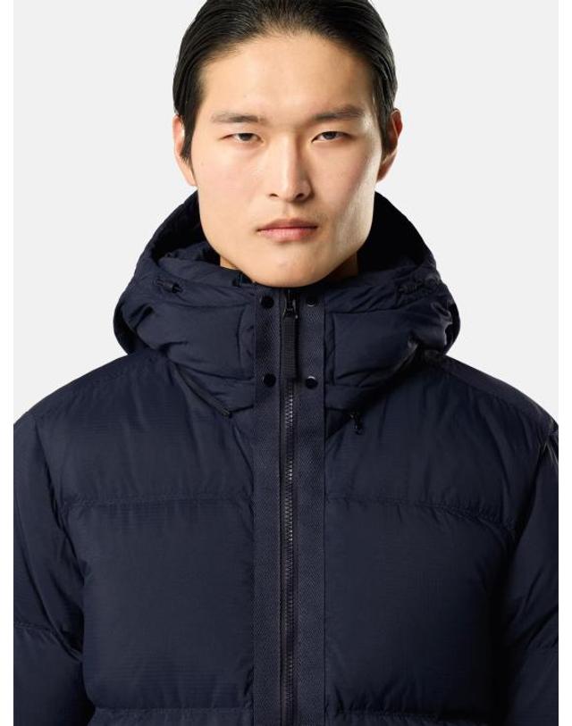 스톤아일랜드 [해외직구] 26FW 스톤 아일랜드 매트 립스탑 코듀라 어드밴스드 패브릭스 디테처블 후드 티어 레지스턴트 다운 숏패딩 L2S154100013S0483 V0020 NAVY 착용컷