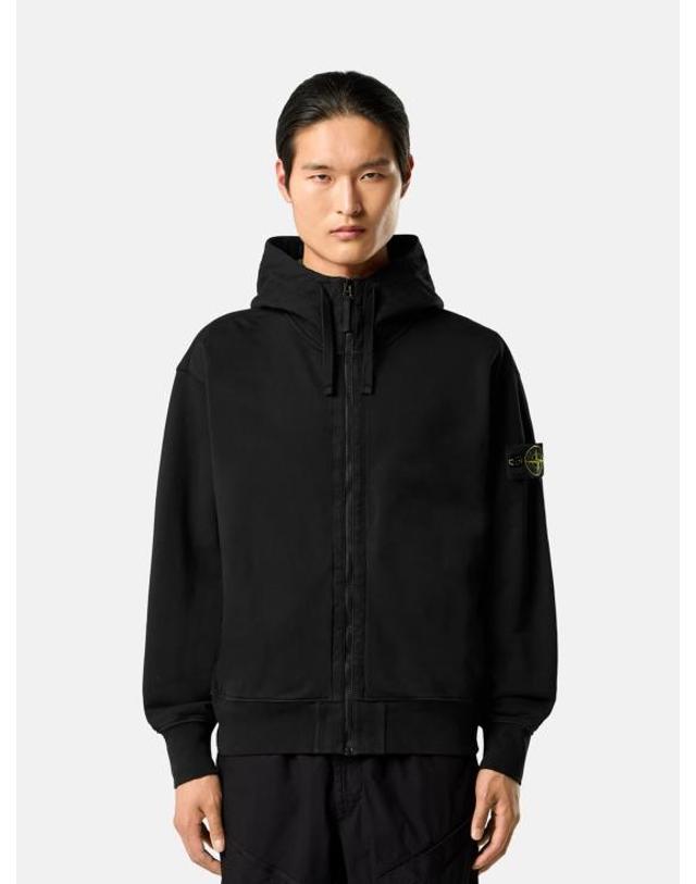 스톤아일랜드 [해외직구] 26FW 스톤 아일랜드 오가닉 코튼 플리스 와펜 집업 후드 티셔츠 L2S156100009S0051V0029 NERO 착용컷