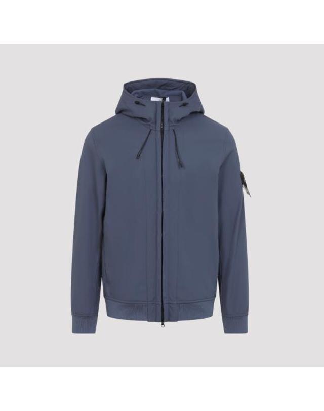 스톤아일랜드 [해외직구] 26FW 스톤 아일랜드 소프트 쉘 R E.다이 테크놀로지 후드 자켓 윈드 앤 워터 레지스턴트 멤브레인 L2S15Q100004 S0B22 V002E SLATE BLU 착용컷