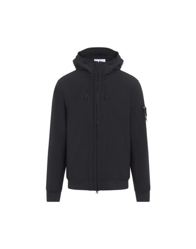 스톤아일랜드 [해외직구] 26FW 스톤 아일랜드 소프트 쉘 R E.다이 테크놀로지 후드 자켓 윈드 앤 워터 레지스턴트 멤브레인 L2S15Q100004 S0B22 V0029 BLACK 착용컷