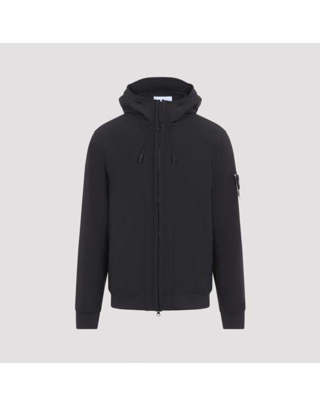 스톤아일랜드 [해외직구] 26FW 스톤 아일랜드 소프트 쉘 R E.다이 테크놀로지 후드 자켓 윈드 앤 워터 레지스턴트 멤브레인 L2S15Q100004 S0B22 V0029 BLACK 착용컷
