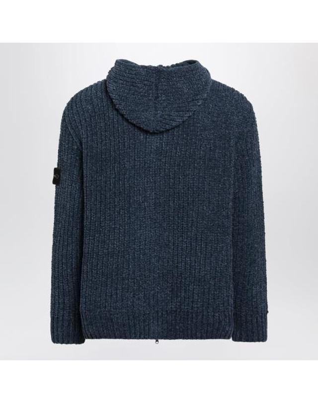 스톤아일랜드 [해외직구] 26FW 스톤 아일랜드 물랭 코튼 셰닐 루즈핏 후드 집업 물랭 코튼 셰닐 루즈핏 후드 집업 S155100065S0N16 Blue 착용컷