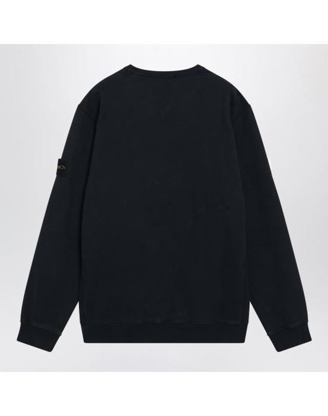 스톤아일랜드 [해외직구] 26FW 스톤 아일랜드 오가닉 코튼 플리스 립드 인서트 레귤러 핏 크루넥 스웨트셔츠 S156100049S0A20 Blue 착용컷