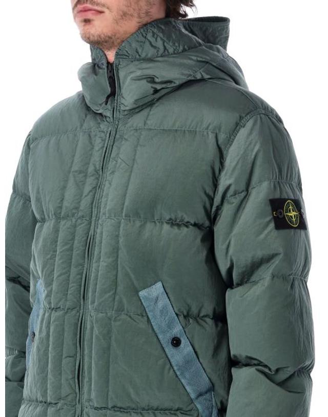 스톤아일랜드 [해외직구] 26FW 스톤 아일랜드 나일론 메탈 에코닐 드로우코드 헴 후드 다운 자켓 S154100019S0019 V005T OCEAN GREEN 착용컷