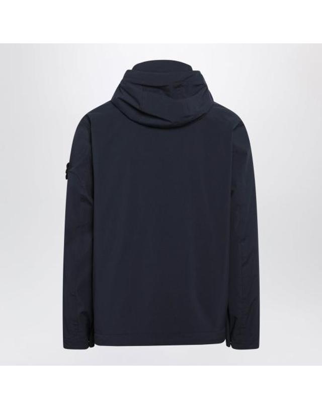 스톤아일랜드 [해외직구] 26FW 스톤 아일랜드 소프트 쉘 R E.다이 테크놀로지 윈드 앤 워터 레지스턴트 멤브레인 후드 자켓 S154100108S0A27 V0020 BLUE 착용컷