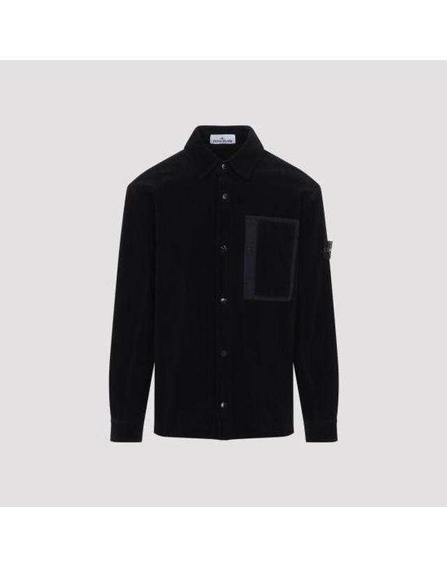 스톤아일랜드 [해외직구] 26FW 스톤 아일랜드 체스트 포켓 오가닉 코튼 코듀로이 800 컴포트 핏 스냅 프론트 오버셔츠 L2S151200016S0212V0029 NERO 착용컷