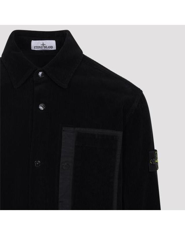 스톤아일랜드 [해외직구] 26FW 스톤 아일랜드 체스트 포켓 오가닉 코튼 코듀로이 800 컴포트 핏 스냅 프론트 오버셔츠 L2S151200016S0212V0029 NERO 착용컷
