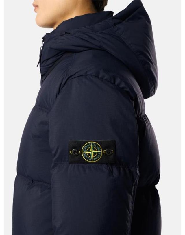 스톤아일랜드 [해외직구] 26FW 스톤 아일랜드 매트 립스탑 코듀라 어드밴스드 패브릭스 디테처블 후드 티어 레지스턴트 다운 숏패딩 L2S154100013S0483 V0020 NAVY 착용컷