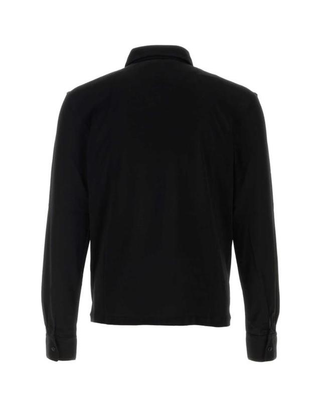 더 로우 [해외직구] 26FW 더로우 레이예스 폴로 티셔츠 레이예스 폴로 티셔츠 R000244K798 BLK BLACK 착용컷