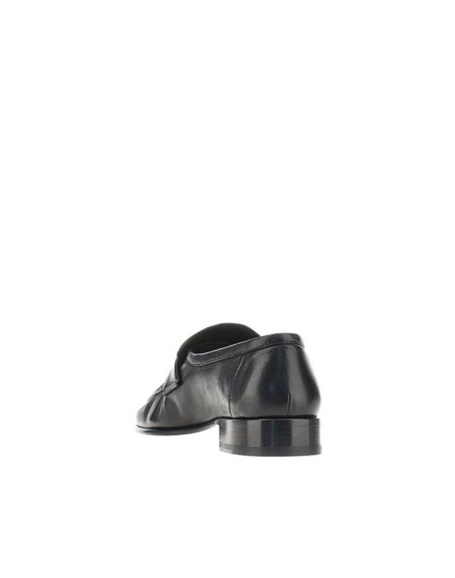 더 로우 [해외직구] 26FW 더로우 레더 소프트 로퍼 F1280SN60 Black 착용컷