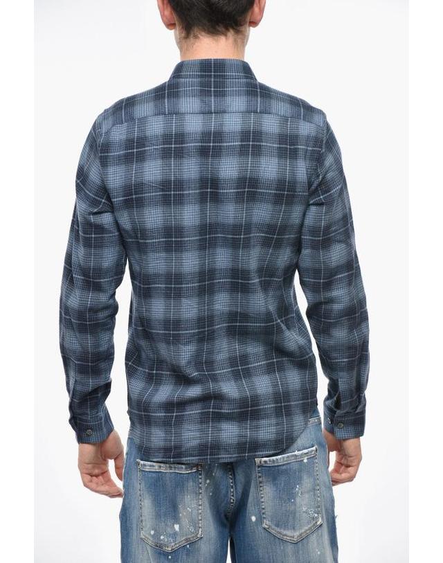 띠어리 [해외직구] 띠어리 긴팔 셔츠 J1074530 FROST MULTI Blue 착용컷