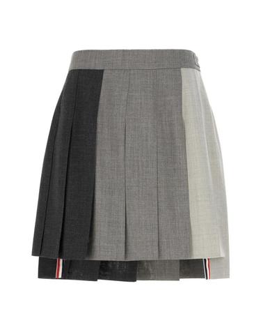 [해외직구] 26FW 톰브라운 펀믹스 울 프레스코 플리츠 미니 스커트 FGC789F00473 025 DARK GREY