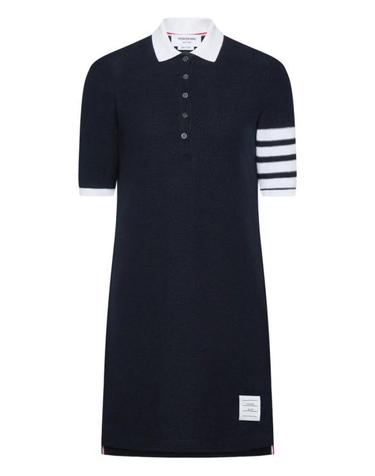 [해외직구] 26SS 톰브라운 텍스쳐드 피케 사선 폴로 드레스 FJD134AJ0248 415 BLUE