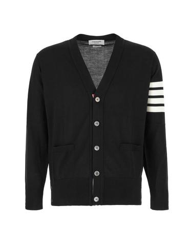 [해외직구] 26FW 톰브라운 울 4바 브이넥 가디건 MKC160A00014 415 NAVY