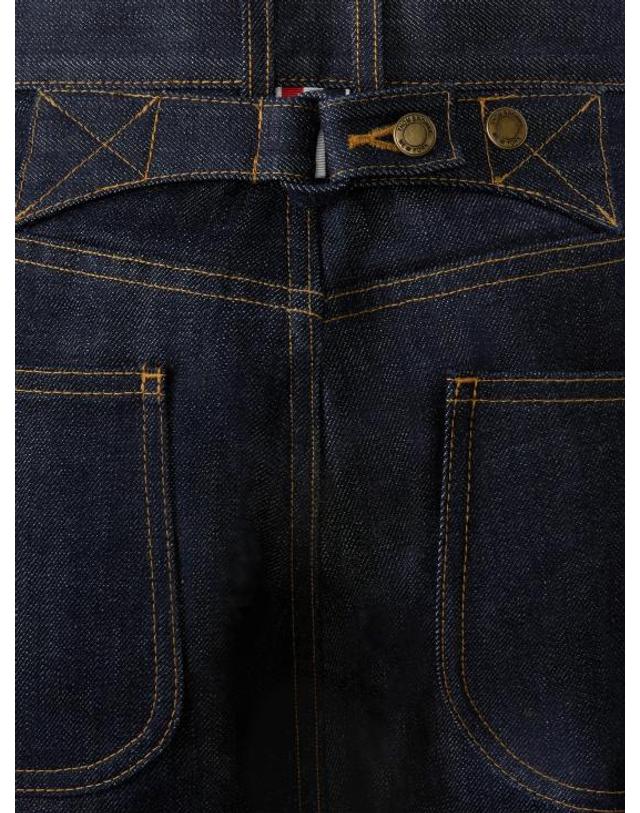 톰브라운 [해외직구] 26SS 톰브라운 셀비지 데님 5 포켓 팬츠 FTC509U F1101415 NAVY 착용컷