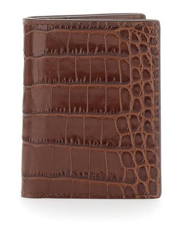 [해외직구] 26SS 톰포드 크로커다일 엠보스드 레더 폴디드 카드 홀더 Y0417LCL439SEBN Brown