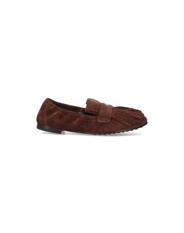 [해외직구] 25FW 토리버치 Ballet 프린지 스웨이드 로퍼 176837 200 Brown