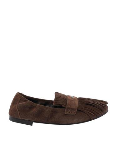 [해외직구] 25FW 토리버치 Ballet 프린지 스웨이드 로퍼 176837200 BROWN