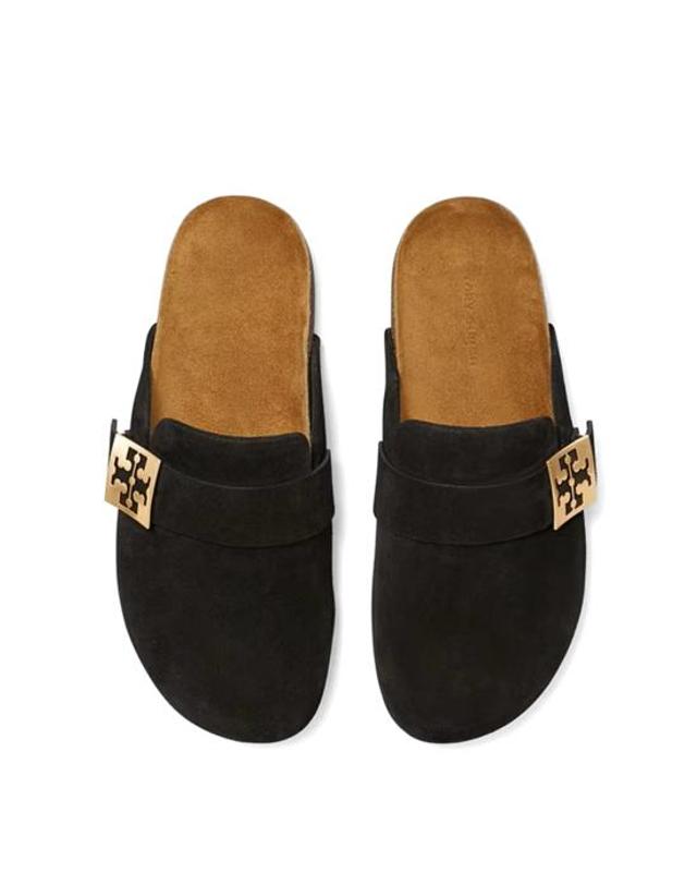 토리버치 [해외직구] 25FW 토리버치 멜로우 뮬 154446 006 PERFECT BLK GOLD 착용컷