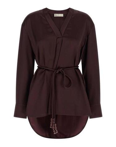 [해외직구] 26SS 토리버치 블라우스 176405600 Dark Red