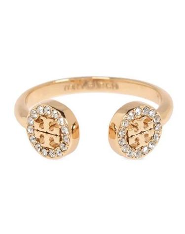 [해외직구] 26SS 토리버치 밀러 파베 오픈 링 160180783 GOLD CRYSTAL GOLD TONE