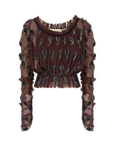 [해외직구] 26SS 토리버치 블라우스 176414 203 BROWN PAISLEY