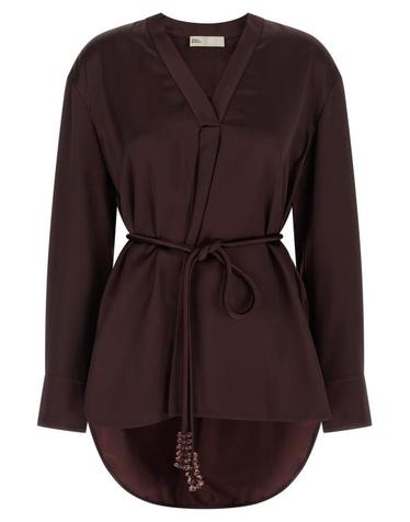 [해외직구] 26SS 토리버치 블라우스 TO325004BM BURGUNDY