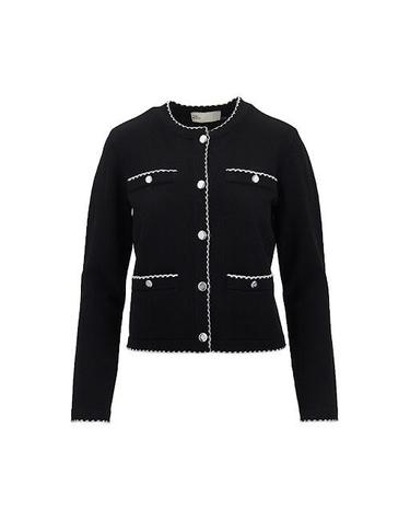[해외직구] 26FW 토리버치 가디건 182317 960 BLACK NEW IVORY