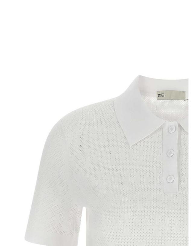 토리버치 [해외직구] 26FW 토리버치 폴로 티셔츠 182085100 WHITE 착용컷