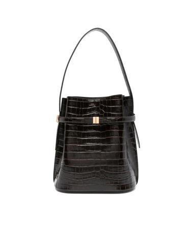 [해외직구] 26FW 토템 벨티드 크로커 엠보스드 버킷백 244 WAL0048 LE0076 034 DABRO BROWN