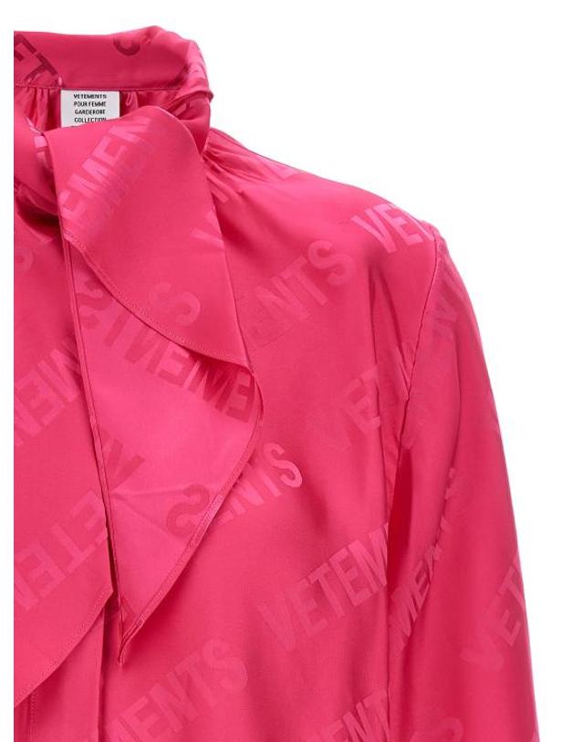 베트멍 [해외직구] 23FW 베트멍 블라우스 WE54SH100HHOTPINK Fuchsia 착용컷