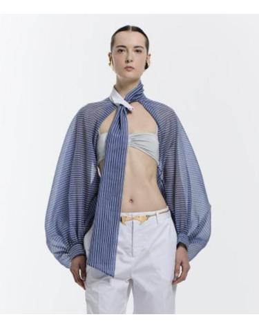 [해외직구] 26SS 비베타 블라우스 VS1CM0159TE121 R616 RIGHE BLUE BIANCHE