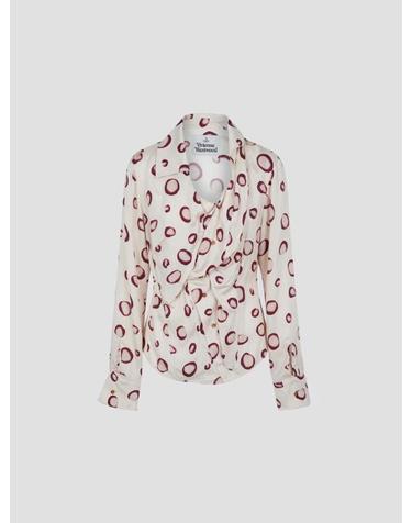[해외직구] 26FW 비비안웨스트우드 셔츠 1501000CW01NP H211 GARNET POLKA DOTS
