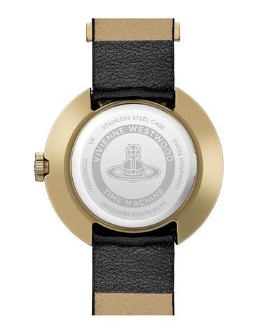 [해외직구] 26SS 비비안웨스트우드 레벨 30mm 블랙 골드 가죽 손목시계 VV303BKGD GOLD