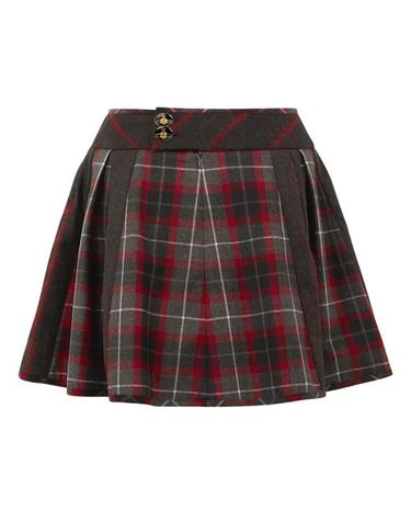 [해외직구] 26FW 비비안웨스트우드 벨 타탄체크 플리츠 미니 스커트 1K01003HW01NGP210 CHARCOAL RED
